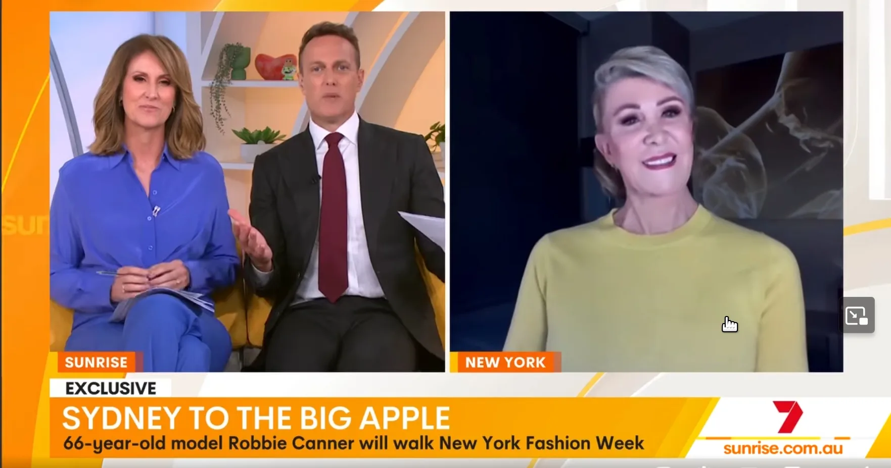 Robbie Canner appears live from New York on Channel 7's Sunrise | February 2025