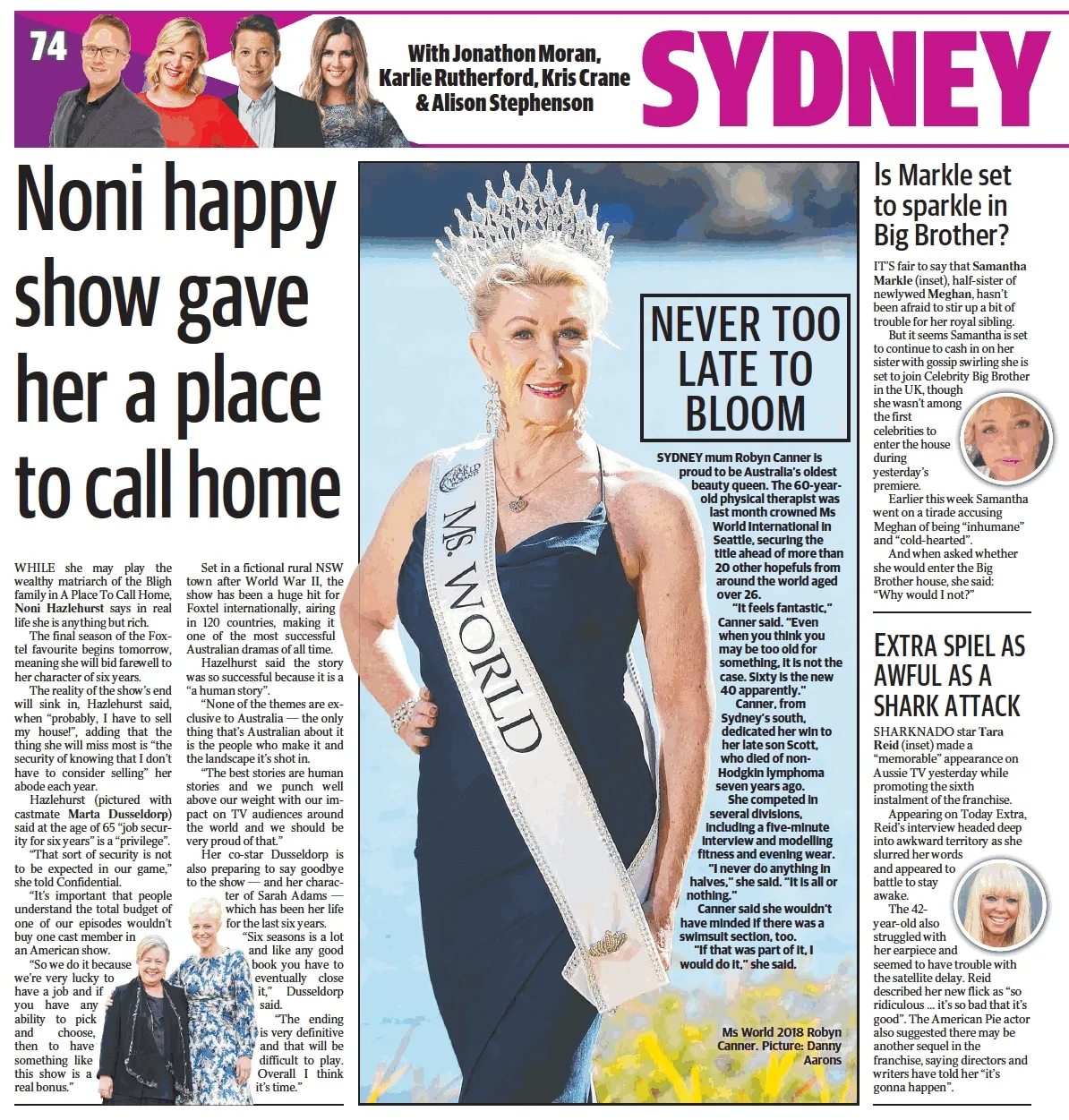 The Daily Telegraph Sydney Confidential "Never too late to bloom"