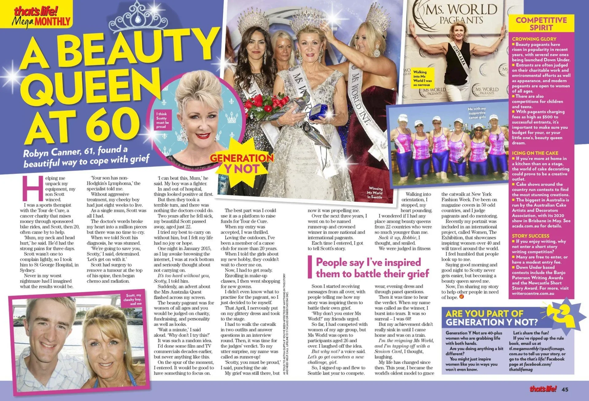 Robbie Canner Feature in That's Life! Magazine | December 2019